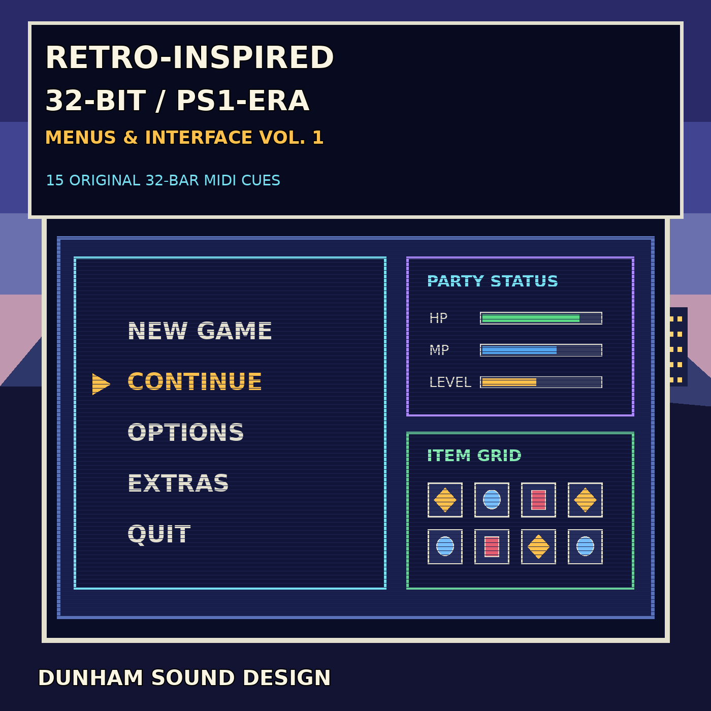 Retro-Inspired 32-Bit / PS1-Era Menus & Interface Vol. 1