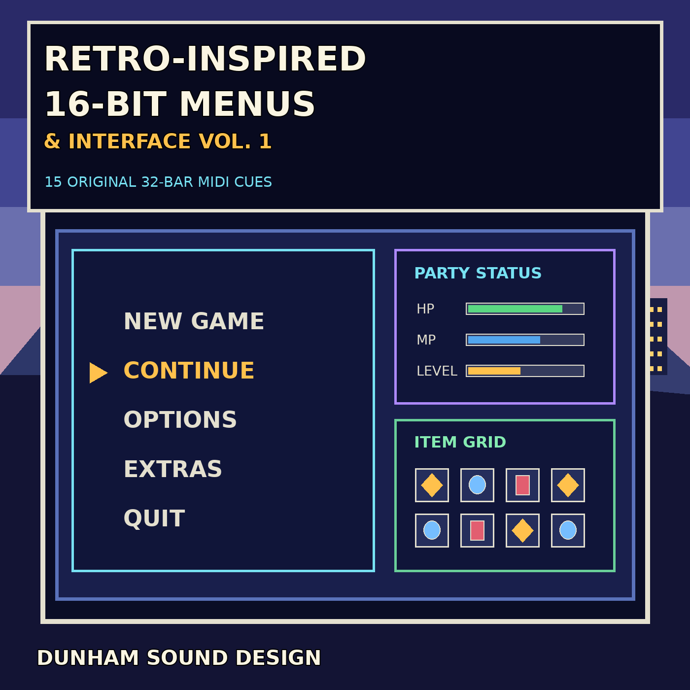 Retro-Inspired 16-Bit Menus & Interface Vol. 1